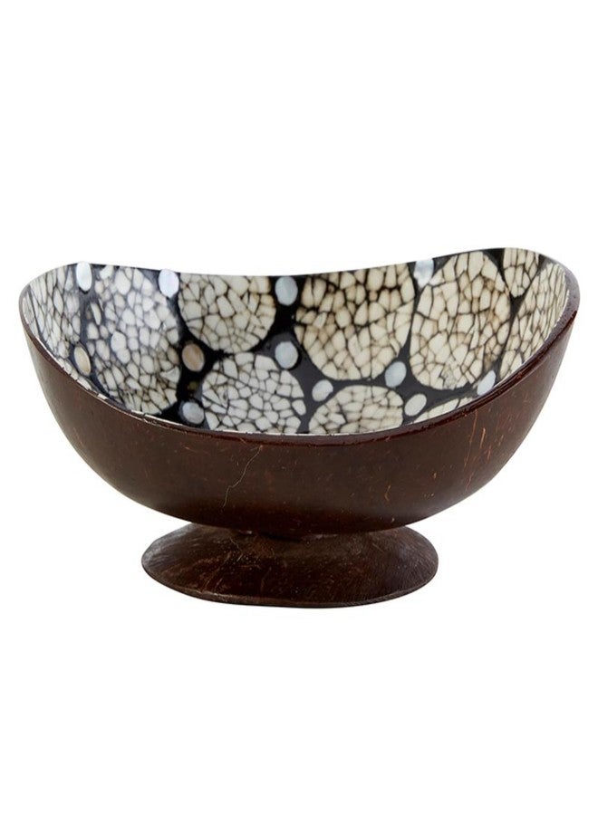 47th & Main Decorative Bowls Shell Inlaid Boho Bowl For Home Décor, 5" L x 4.5" W x 1.5" H, Patterned Inlay
